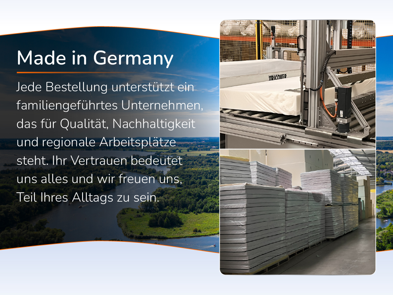 Fertigung mit Maschine und gestapelten Auflagen im Werk