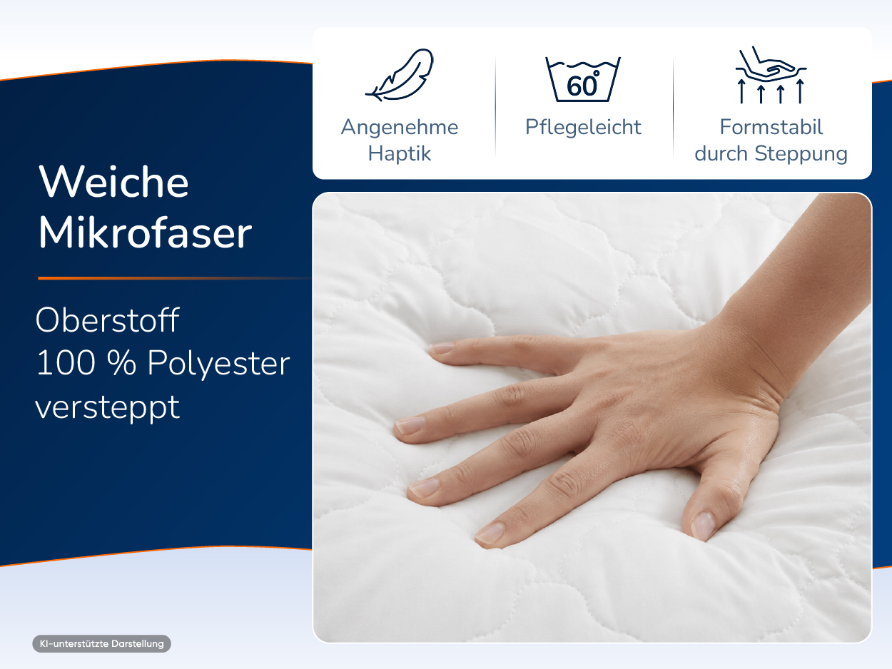 Hand auf der Karosteppung des Mikrofaserbezugs in Nahaufnahme